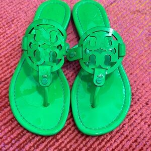 Tory Burch lime Green Logo Thong Sandals